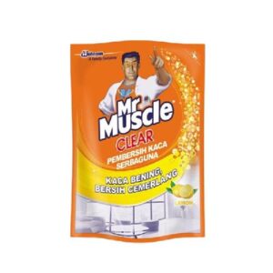 mr. muscle clear glass pembersih kaca pouch lemon 400ml